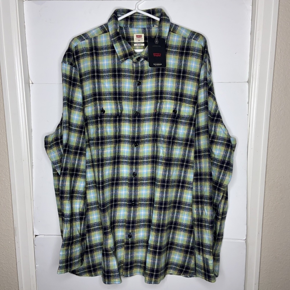 NWT Levi's Men's Sz 2XL The Worker Relaxed Fit Flannel Plaid Heavy